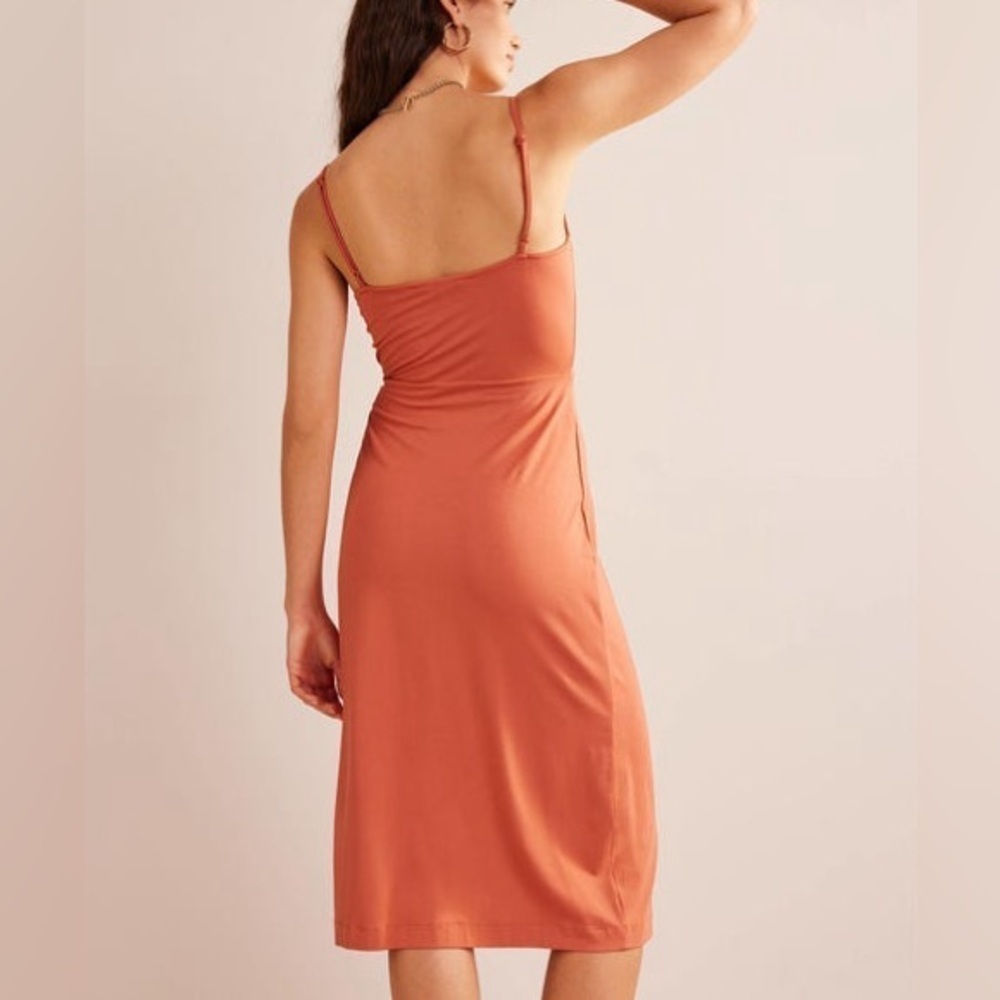 Boden Gathered Jersey Midi Dress Persimmon NWT - Picture 4 of 16